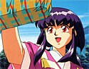 Aeka running to give Tenchi his Lunch