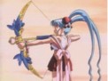 Pretty Sammy fires an arrow at Aeka and Ryoko